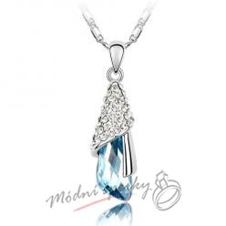 Romantický přívěšek modrý krystal s krystaly SWAROVSKI ELEMENTS