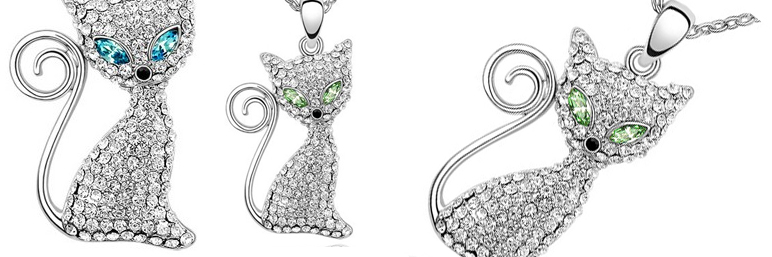 kočka swarovski elements