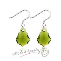 Náušnice Shape stone khaki s krystaly Swarovski Elements
