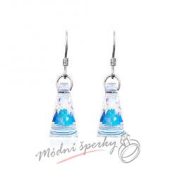 Náušnice Pyramid stone white s krystaly Swarovski Elements