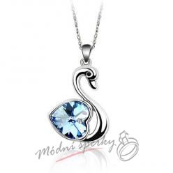 Náhrdelník Cute swan s krystaly SWAROVSKI ELEMENTS