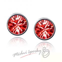 Náušnice Dots Red s krystaly Swarovski Elements