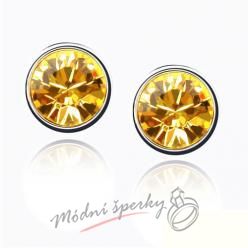 Náušnice Dots yellow s krystaly Swarovski Elements