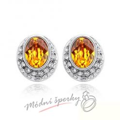 Náušnice Eclipse gold s krystaly Swarovski Elements