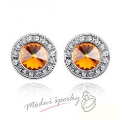 Náušnice Round gold s krystaly Swarovski Elements