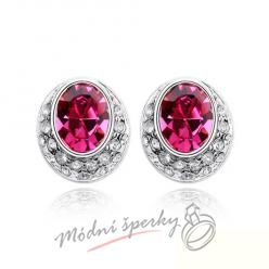 Náušnice Eclipse fuchsia s krystaly Swarovski Elements