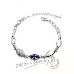 Náramek s krystaly Swarovski Elements tanzanite eye