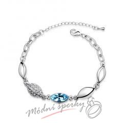 Náramek s krystaly Swarovski Elements aquamarine eye
