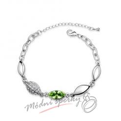 Náramek s krystaly Swarovski Elements peridot eye