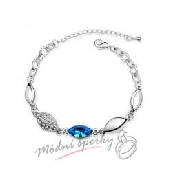 Náramek s krystaly Swarovski Elements  capri blue eye