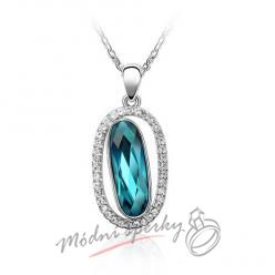 Dračí oko s tmavě zeleným krystalem Swarovski elements