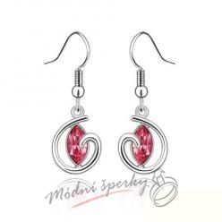 Náušnice Ornament rose stone s krystaly Swarovski Elements