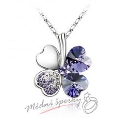Sweet Four-leaf tanzanite s krystaly SWAROVSKI ELEMENTS