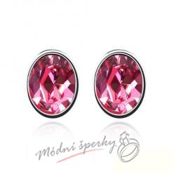 Náušnice Oval dots rose s krystaly Swarovski Elements