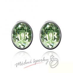 Náušnice Oval dots peridot s krystaly Swarovski Elements