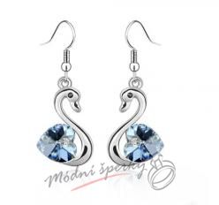 Náušnice swan s krystaly SWAROVSKI ELEMENTS