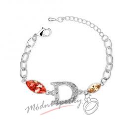 Náramek s krystaly Swarovski Elements D red & gold