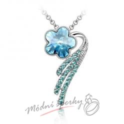 Květinka s modrým krystalem Swarovski elements
