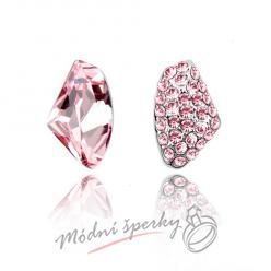 Náušnice Two stones rose s krystaly Swarovski Elements