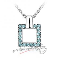 Náhrdelník modrý čtverec - s krystaly Swarovski Elements