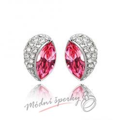 Náušnice Cat eyes rose s krystaly Swarovski Elements