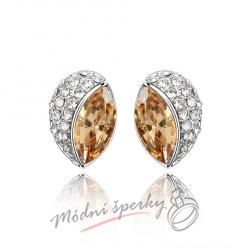 Náušnice Cat eyes gold s krystaly Swarovski Elements