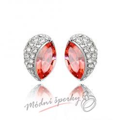 Náušnice Cat eyes red s krystaly Swarovski Elements
