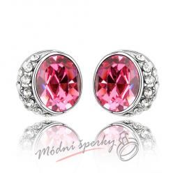 Náušnice Big dots rose s krystaly Swarovski Elements