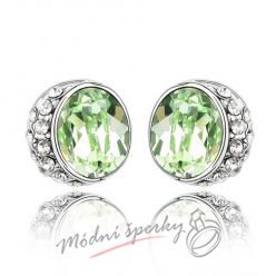 Náušnice Big dots peridot s krystaly Swarovski Elements
