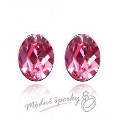 Náušnice Oval crystal rose s krystaly Swarovski Elements