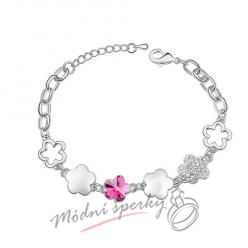 Náramek s krystaly Swarovski Elements rose flower