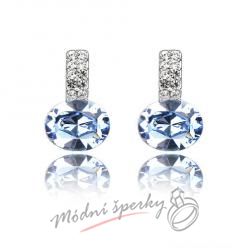 Náušnice Třpytivé krystaly s fialovým krystalem s krystaly Swarovski Elements