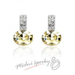 Náušnice Třpytivé krystaly se žlutým krystalem s krystaly Swarovski Elements