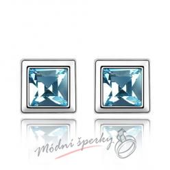 Náušnice Krychličky modré s krystaly Swarovski Elements