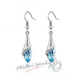 Náušnice Elf tear blue s krystaly Swarovski Elements