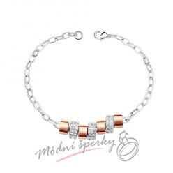 Náramek s krystaly Swarovski Elements široké prstýnky