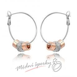 Náušnice Široké prstýnky s krystaly Swarovski Elements