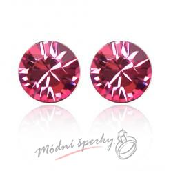 Náušnice Růžový krystal s krystaly Swarovski Elements