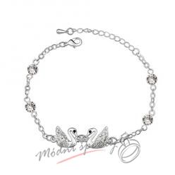 Náramek s krystaly Swarovski Elements labuťky čiré