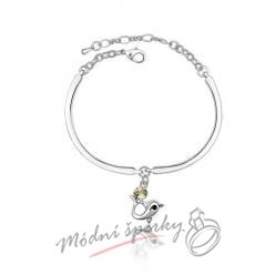 Náramek s krystaly Swarovski Elements delfín žlutý