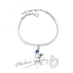 Náramek s krystaly Swarovski Elements delfín tmavě modrý