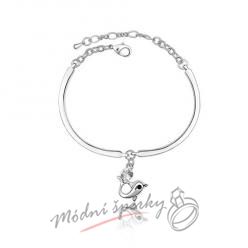 Náramek s krystaly Swarovski Elements delfín čirý