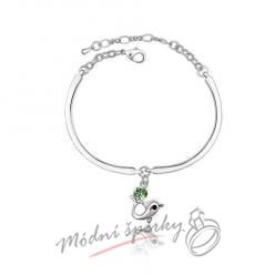 Náramek s krystaly Swarovski Elements delfín zelený