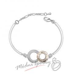 Náramek s krystaly Swarovski Elements propojené kruhy čiré