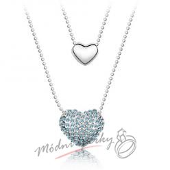 Srdce s modrými krystaly Swarovski elements