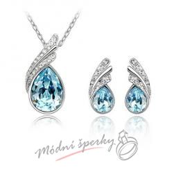 Set blue tear s krystaly SWAROVSKI ELEMENTS