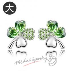 náušnice Sweat four leaf - s krystaly SWAROVSKI ELEMENTS