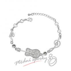 Náramek s krystaly Swarovski Elements Music white