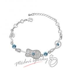 Náramek s krystaly Swarovski Elements Music aquamarine