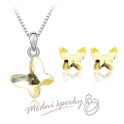 Butterfly yellow set – s krystaly SWAROVSKI ELEMENTS
